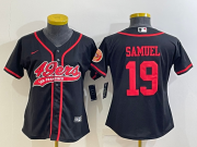 Wholesale Cheap Women's San Francisco 49ers #19 Deebo Samuel Black With Patch Cool Base Stitched Baseball Jersey