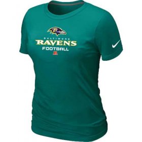 Wholesale Cheap Women\'s Nike Baltimore Ravens Critical Victory NFL T-Shirt Light Green