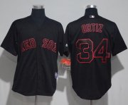 Wholesale Cheap Red Sox #34 David Ortiz Black Strip Stitched MLB Jersey