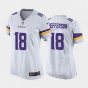 Wholesale Cheap Women's Minnesota Vikings #18 Justin Jefferson White game jersey