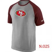 Wholesale Cheap Nike San Francisco 49ers Ash Tri Big Play Raglan NFL T-Shirt Grey/Red