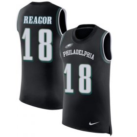 Wholesale Cheap Nike Eagles #18 Jalen Reagor Black Alternate Men\'s Stitched NFL Limited Rush Tank Top Jersey