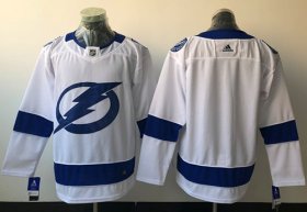 Wholesale Cheap Adidas Lightning Blank White Road Authentic Stitched NHL Jersey