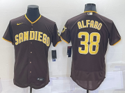 Wholesale Cheap Men's San Diego Padres #38 Jorge Alfaro Brown Stitched MLB Flex Base Nike Jersey