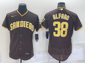 Wholesale Cheap Men\'s San Diego Padres #38 Jorge Alfaro Brown Stitched MLB Flex Base Nike Jersey
