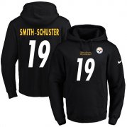 Wholesale Cheap Nike Steelers #19 JuJu Smith-Schuster Black Name & Number Pullover NFL Hoodie