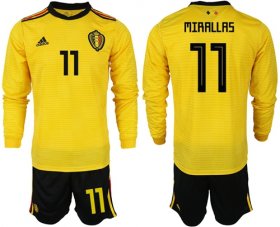 Wholesale Cheap Belgium #11 Mirallas Away Long Sleeves Soccer Country Jersey