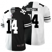 Cheap Denver Broncos #14 Courtland Sutton Men's Black V White Peace Split Nike Vapor Untouchable Limited NFL Jersey