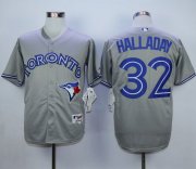 Wholesale Cheap Blue Jays #32 Roy Halladay Grey Cool Base Stitched MLB Jersey