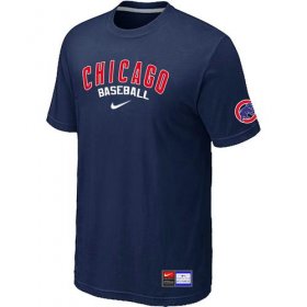 Wholesale Cheap Chicago Cubs Nike Short Sleeve Practice MLB T-Shirt Midnight Blue