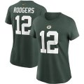 Wholesale Cheap Green Bay Packers #12 Aaron Rodgers Nike Women's Team Player Name & Number T-Shirt Green
