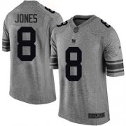 Wholesale Cheap Nike Giants #8 Daniel Jones Gray Men's Stitched NFL Limited Gridiron Gray Jersey