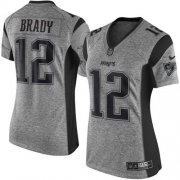 Wholesale Cheap Nike Patriots #12 Tom Brady Gray Women's Stitched NFL Limited Gridiron Gray Jersey