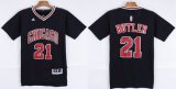 Wholesale Cheap Chicago Bulls #21 Jimmy Butler Revolution 30 Swingman 2014 New Black Short-Sleeved Jersey