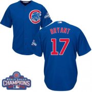 Wholesale Cheap Cubs #17 Kris Bryant Blue Alternate 2016 World Series Champions Stitched Youth MLB Jersey