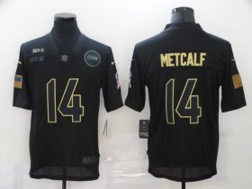 Wholesale Cheap Men\'s Seattle Seahawks #14 D.K. Metcalf Black 2020 Salute To Service Stitched NFL Nike Limited Jersey