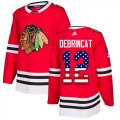 Wholesale Cheap Adidas Blackhawks #12 Alex DeBrincat Red Home Authentic USA Flag Stitched Youth NHL Jersey