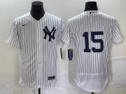 Wholesale Cheap Men's New York Yankees #15 Thurman Munson White Flex Base Stitched Baseball Jersey
