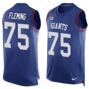 Wholesale Cheap Nike Giants #75 Cameron Fleming Royal Blue Team Color Men's Stitched NFL Limited Tank Top Jersey