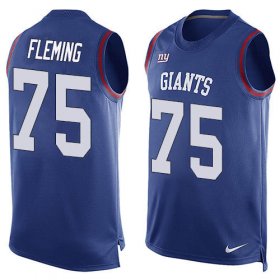 Wholesale Cheap Nike Giants #75 Cameron Fleming Royal Blue Team Color Men\'s Stitched NFL Limited Tank Top Jersey