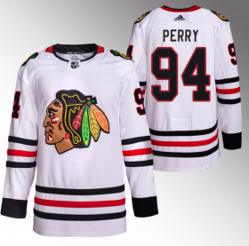 Wholesale Cheap Men\'s Chicago Blackhawks #94 Corey Perry White Stitched Hockey Jersey