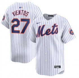 Cheap Men\'s New York Mets #27 Mark Vientos White 2024 Home Limited Stitched Baseball Jersey