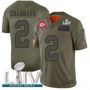 Wholesale Cheap Nike Chiefs #2 Dustin Colquitt Camo Super Bowl LIV 2020 Men's Stitched NFL Limited 2019 Salute To Service Jersey