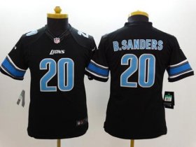 Wholesale Cheap Nike Lions #20 Barry Sanders Black Alternate Youth Stitched NFL Limited Jersey
