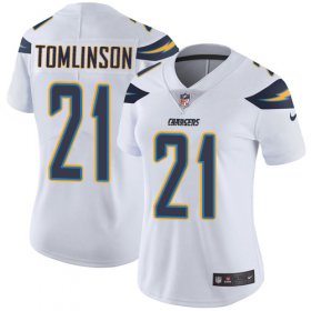 Wholesale Cheap Nike Chargers #21 LaDainian Tomlinson White Women\'s Stitched NFL Vapor Untouchable Limited Jersey