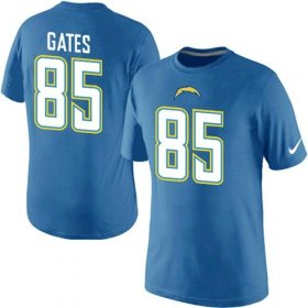 Wholesale Cheap Nike Los Angeles Chargers #85 Gates Pride Name & Number NFL T-Shirt Electric Blue
