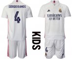 Wholesale Cheap Youth 2020-2021 club Real Madrid home 4 white Soccer Jerseys