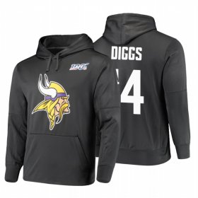 Wholesale Cheap Minnesota Vikings #14 Stefon Diggs Nike NFL 100 Primary Logo Circuit Name & Number Pullover Hoodie Anthracite