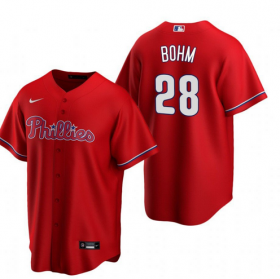 Wholesale Cheap Philadelphia Phillies #28 Alec Bohm Red Alternate stitch Jersey