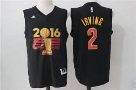 Wholesale Cheap Men\'s Cleveland Cavaliers Kyrie Irving #2 adidas Black 2017 NBA Finals Patch Champions Stitched Jersey