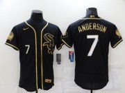 Wholesale Cheap Men's Chicago White Sox #7 Tim Anderson Black 2021 Golden Edition Stitched Flex Base Nike Jersey