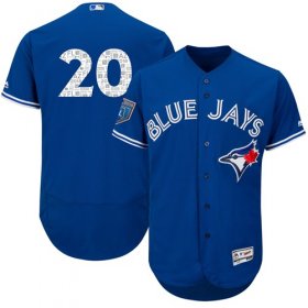 Wholesale Cheap Blue Jays #20 Josh Donaldson Blue 2018 Spring Training Authentic Flex Base Stitched MLB Jersey