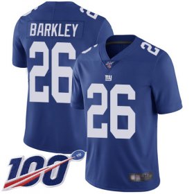 Wholesale Cheap Nike Giants #26 Saquon Barkley Royal Blue Team Color Men\'s Stitched NFL 100th Season Vapor Limited Jersey