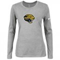 Wholesale Cheap Women's Nike Jacksonville Jaguars Of The City Long Sleeve Tri-Blend NFL T-Shirt Light Grey