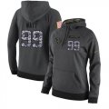 Wholesale Cheap NFL Women's Nike Houston Texans #99 J.J. Watt Stitched Black Anthracite Salute to Service Player Performance Hoodie