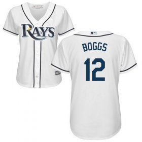 Wholesale Cheap Rays #12 Wade Boggs White Home Women\'s Stitched MLB Jersey