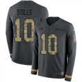 Wholesale Cheap Nike Dolphins #10 Kenny Stills Anthracite Salute to Service Men's Stitched NFL Limited Therma Long Sleeve Jersey