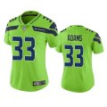 Wholesale Cheap Seattle Seahawks #33 Jamal Adams Women's Green Color Rush Stitched Jersey