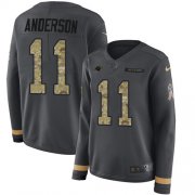 Wholesale Cheap Nike Panthers #11 Robby Anderson Anthracite Salute to Service Women's Stitched NFL Limited Therma Long Sleeve Jersey