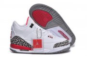 Wholesale Cheap Kids Air Jordan 3 Retro Basketball shoes white/black cement-red