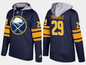 Wholesale Cheap Sabres #29 Jason Pominville Blue Name And Number Hoodie