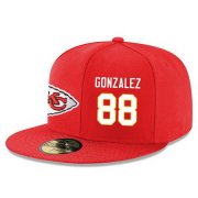 Wholesale Cheap Kansas City Chiefs #88 Tony Gonzalez Snapback Cap NFL Player Red with White Number Stitched Hat