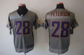 Wholesale Cheap Nike Vikings #28 Adrian Peterson Grey Shadow Men\'s Stitched NFL Elite Jersey
