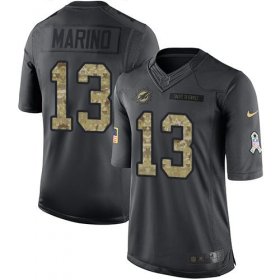 Wholesale Cheap Nike Dolphins #13 Dan Marino Black Men\'s Stitched NFL Limited 2016 Salute to Service Jersey