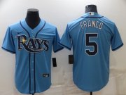 Wholesale Cheap Men's Tampa Bay Rays #5 Wander Franco Light Blue Stitched MLB Cool Base Nike Jersey