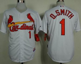 Wholesale Cheap Cardinals #1 Ozzie Smith White Cool Base Stitched MLB Jersey